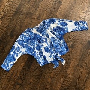 Beautiful Floral Chiffon Front Tie Blouse